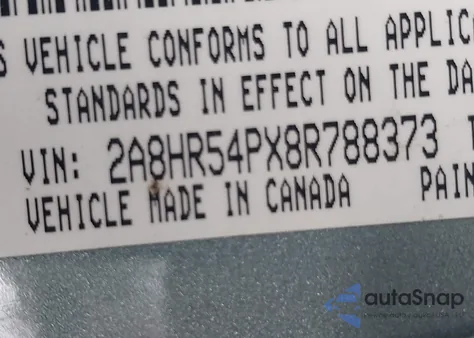 2008 Chrysler Town & Country Touring z USA, uszkodzony, nr VIN 2A8HR54PX8R788373